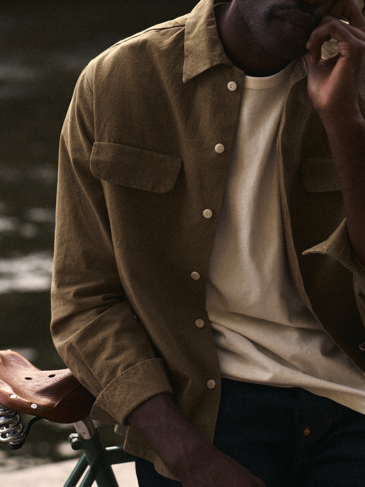 RIVIERA JAPANESE LINEN SHIRT - OLIVE