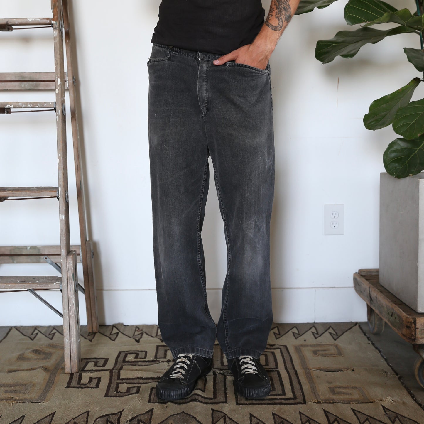 1960'S BEN DAVIS BLACK JEANS