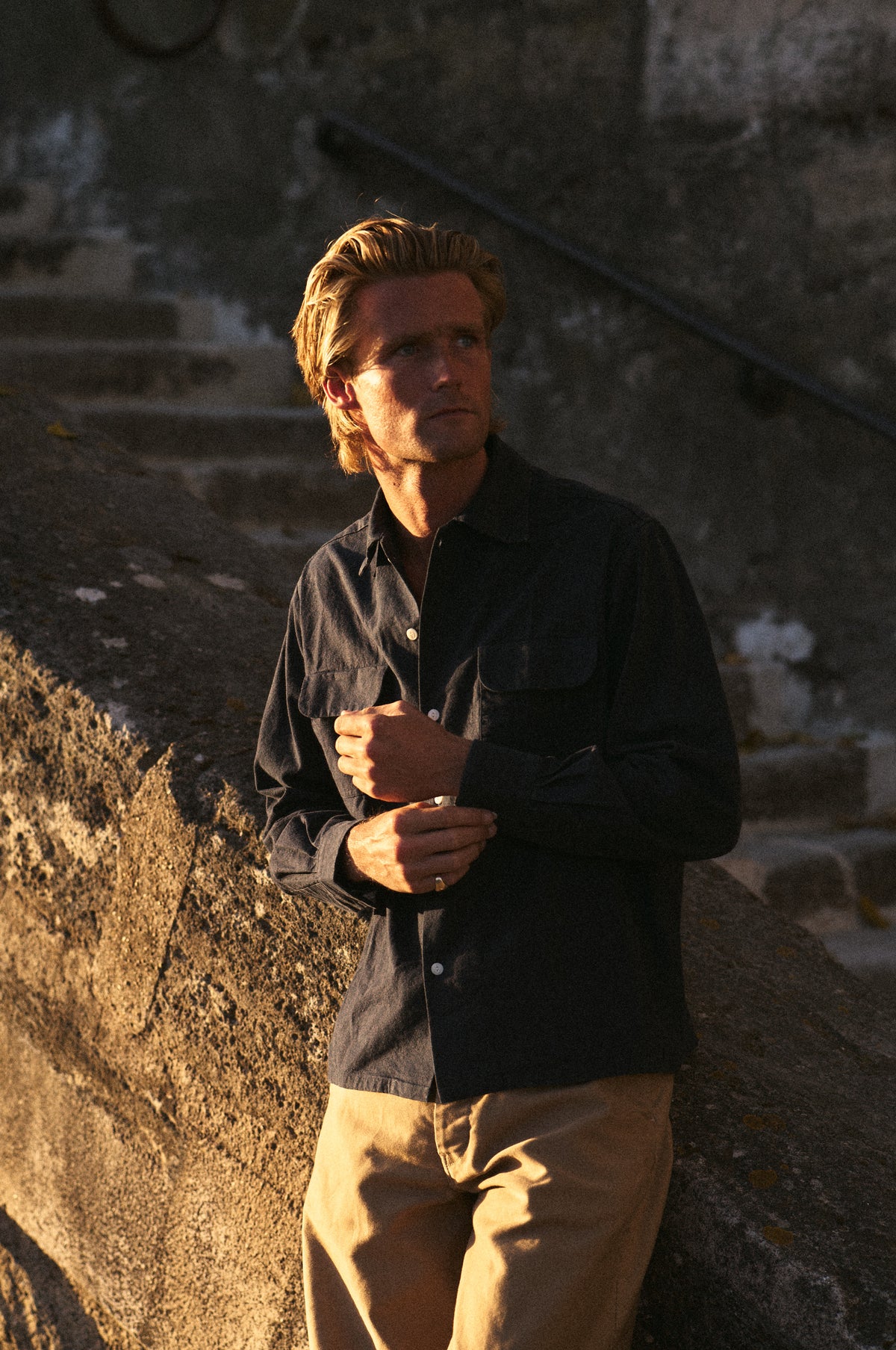 RIVIERA JAPANESE LINEN SHIRT - NAVY