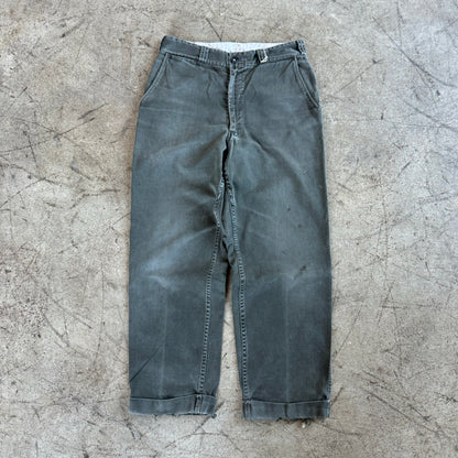 1950S BLACK MOLESKIN WORK PANTS