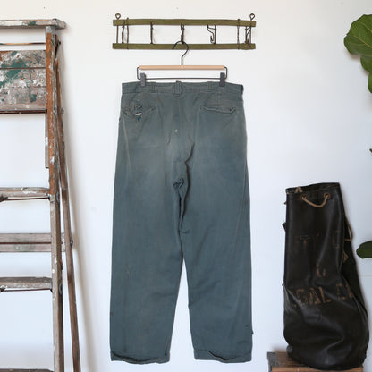 1960S GREEN REPAIRED CHINOS (35)