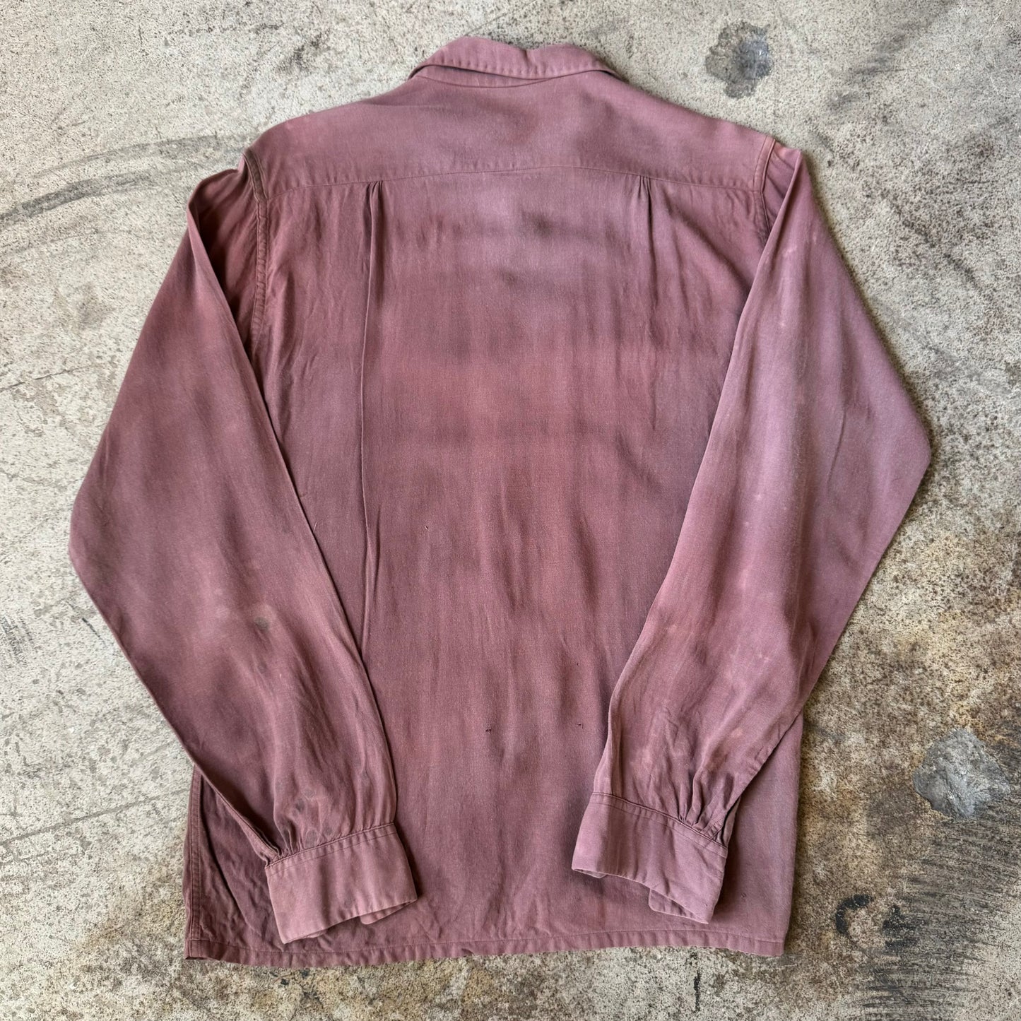 1950'S MAROON RAYON SHIRT (S)