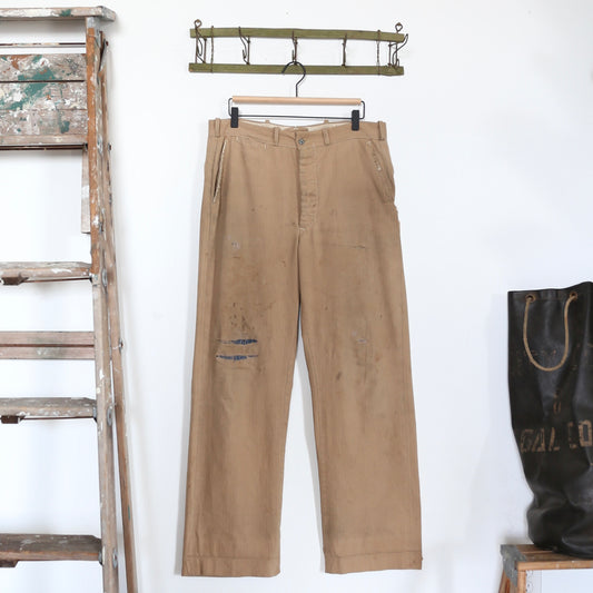 1940'S HBT REPAIRED CHINOS