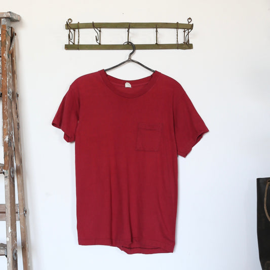 1970'S MAROON FADED POCKET TEE