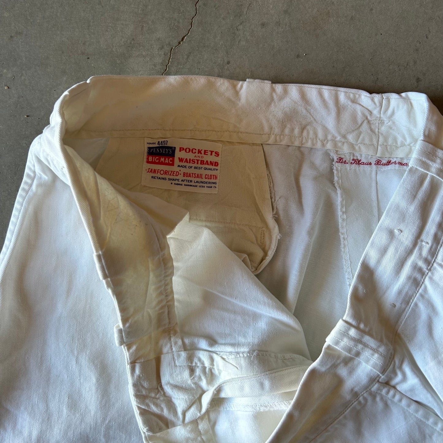 1950s WHITE BIG MAC CHINOS