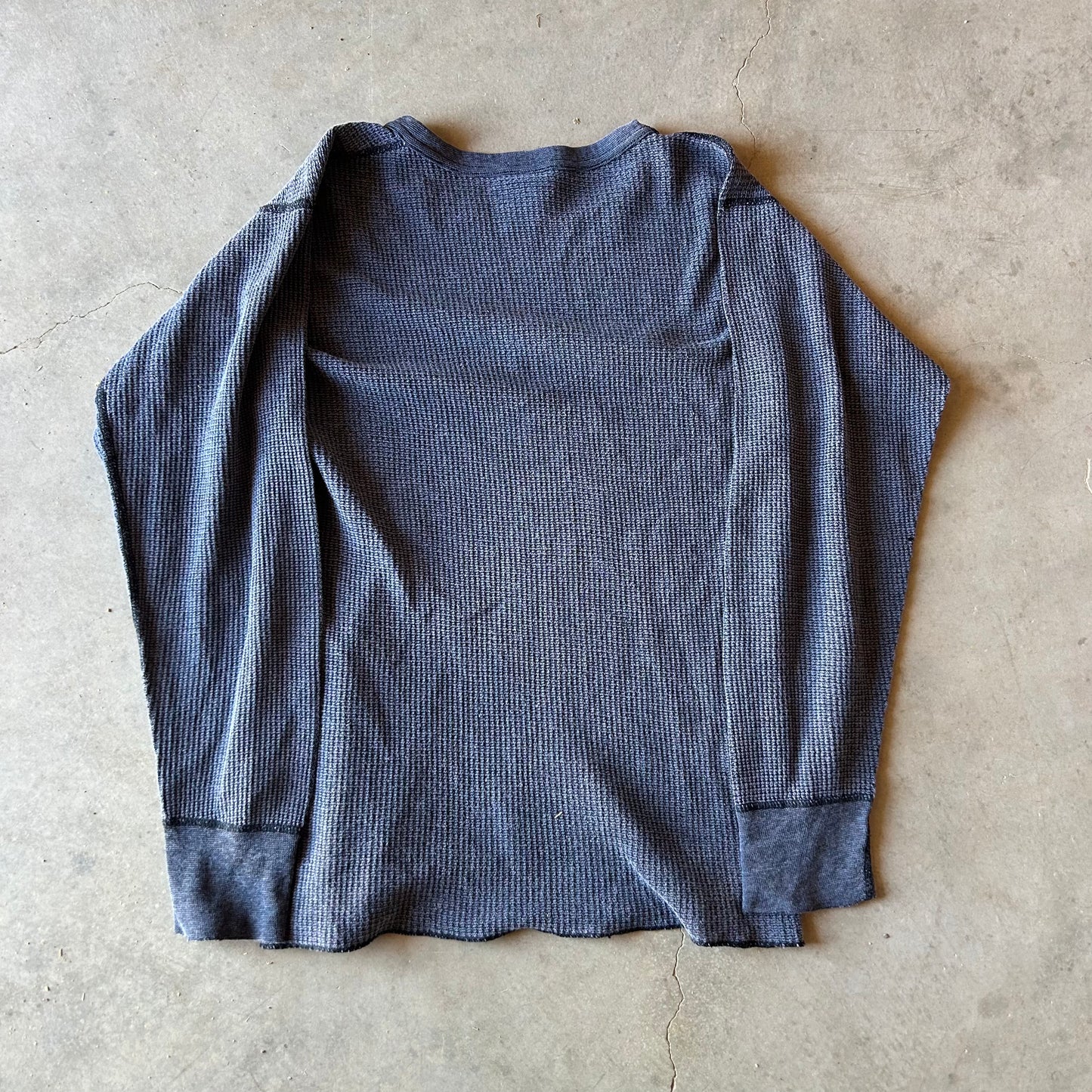 1960s/70s BLACK WAFFLE KNIT THERMAL