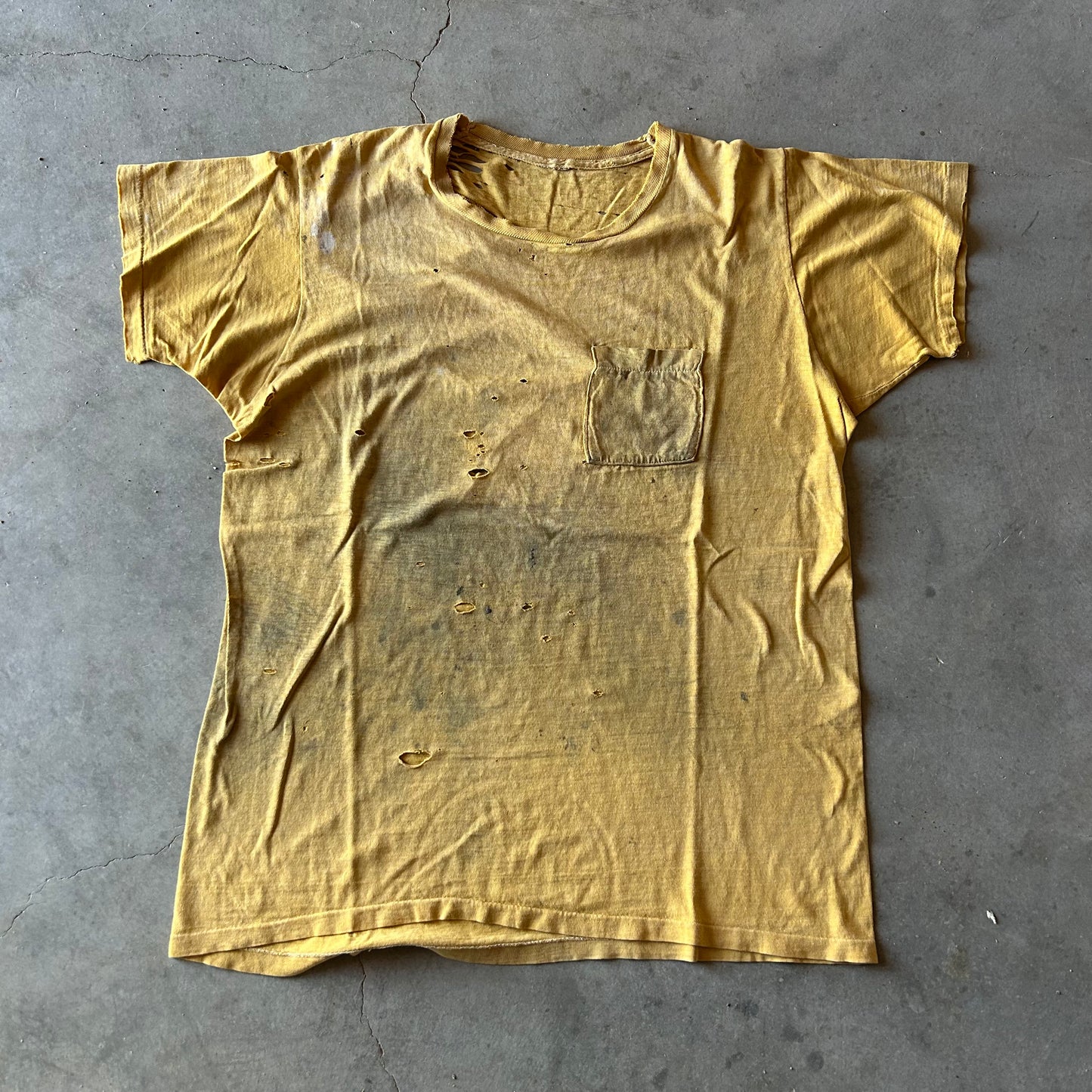 1970s YELLOW POCKET TEE