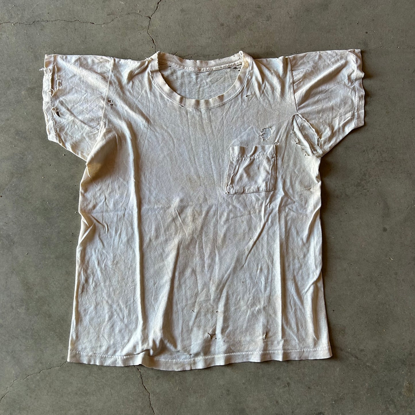 1960s WHITE POCKET TEE