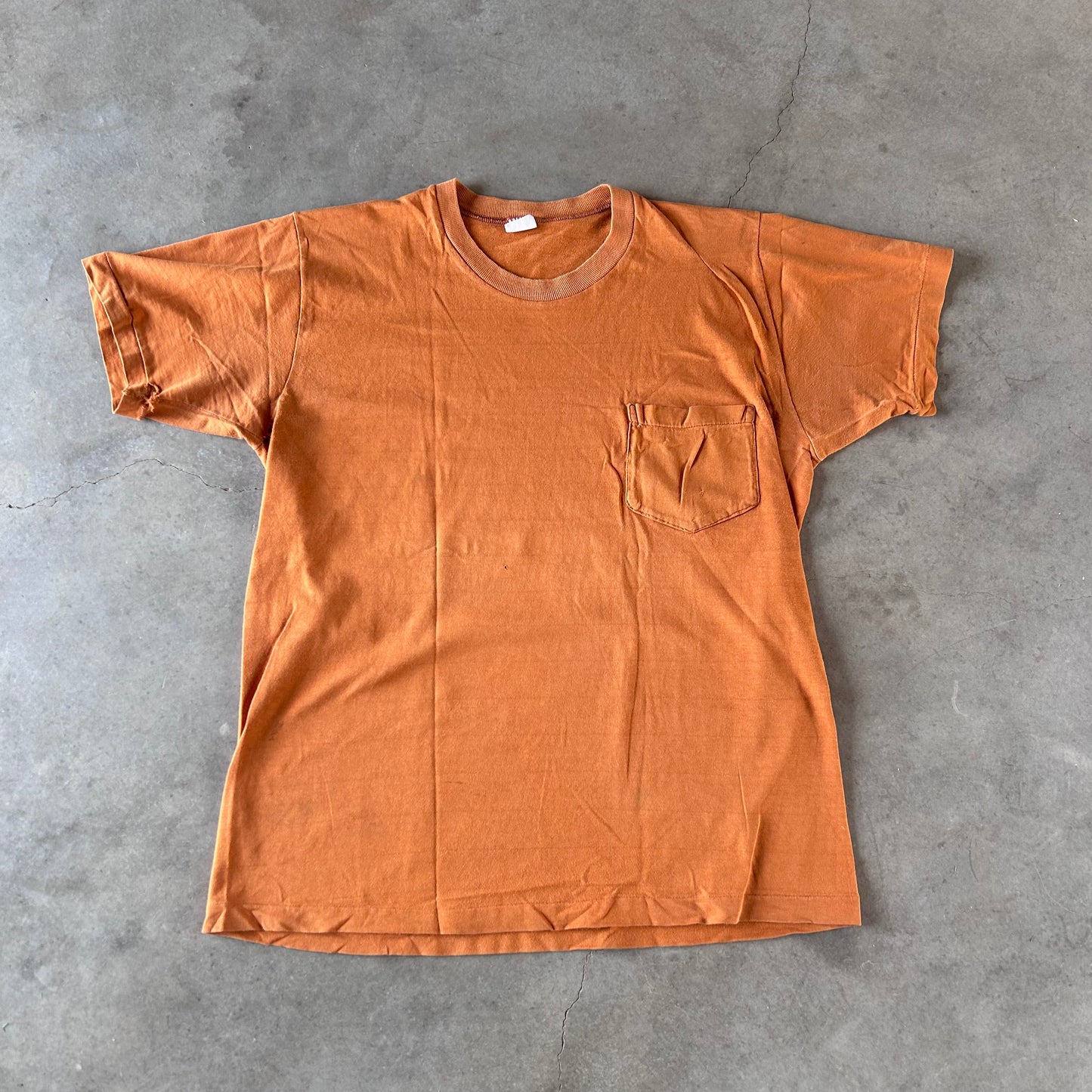 1970S TOWNCRAFT ORANGE POCKET TEE