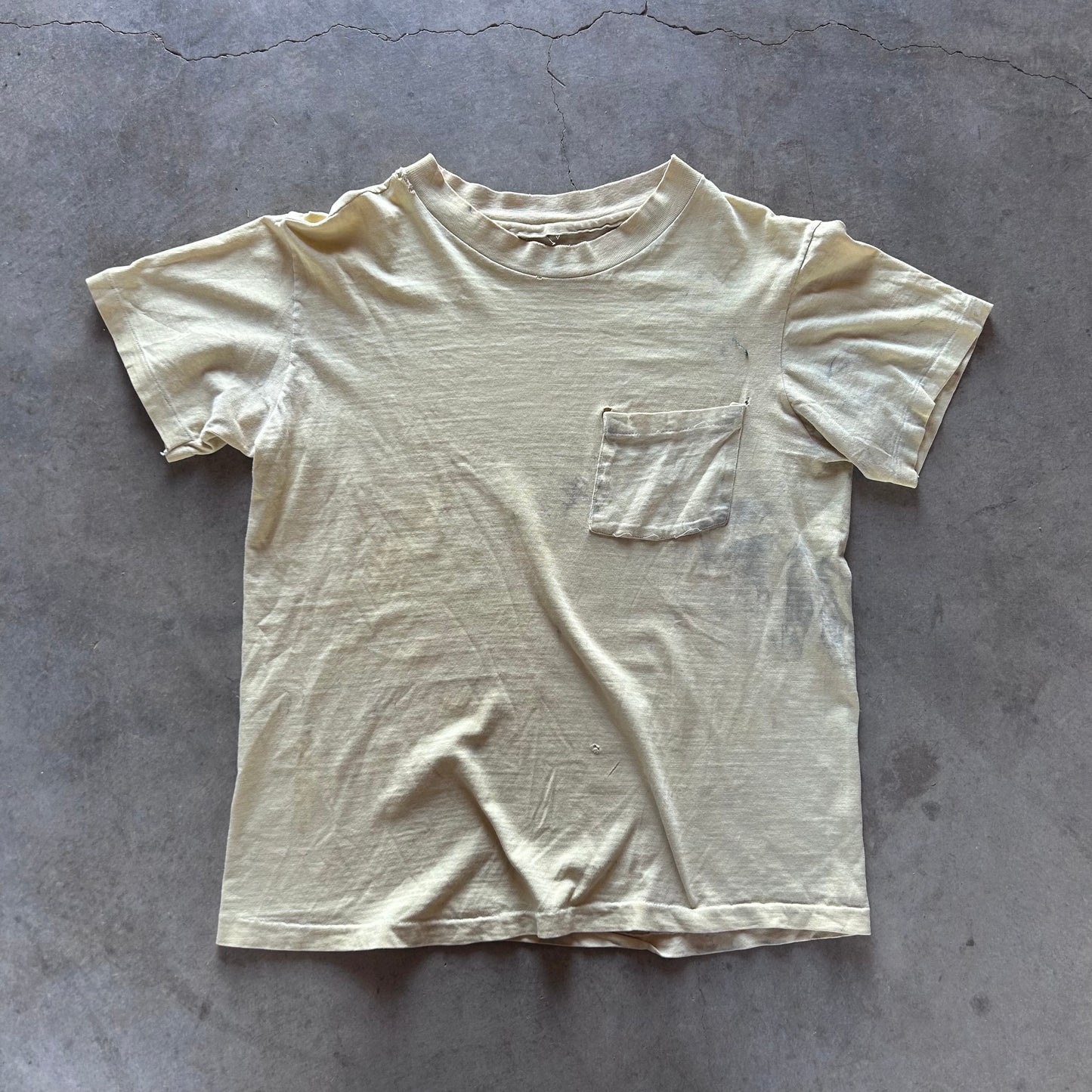 1970S YELLOW POCKET TEE