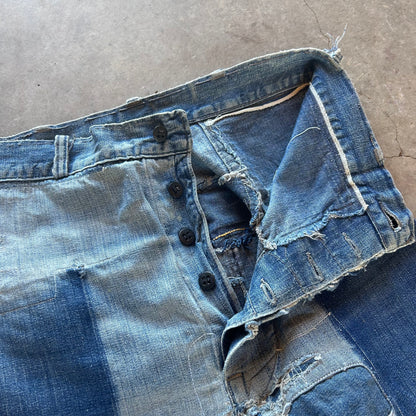 WW2 REPAIRED SLANT POCKET JEANS