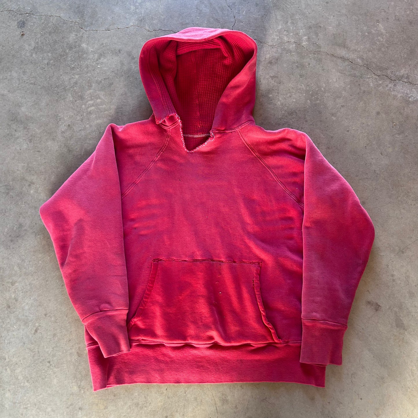 1960S RED THERMAL LINED HOODIE