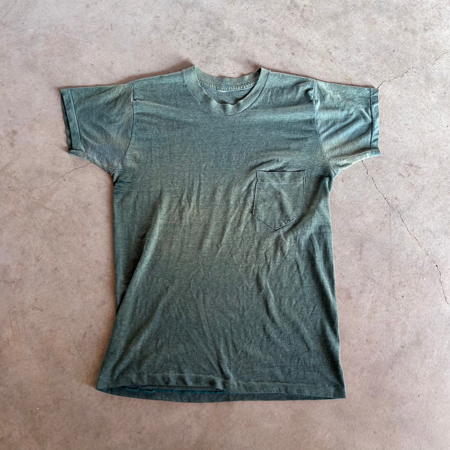 1970S GREEN POCKET TEE