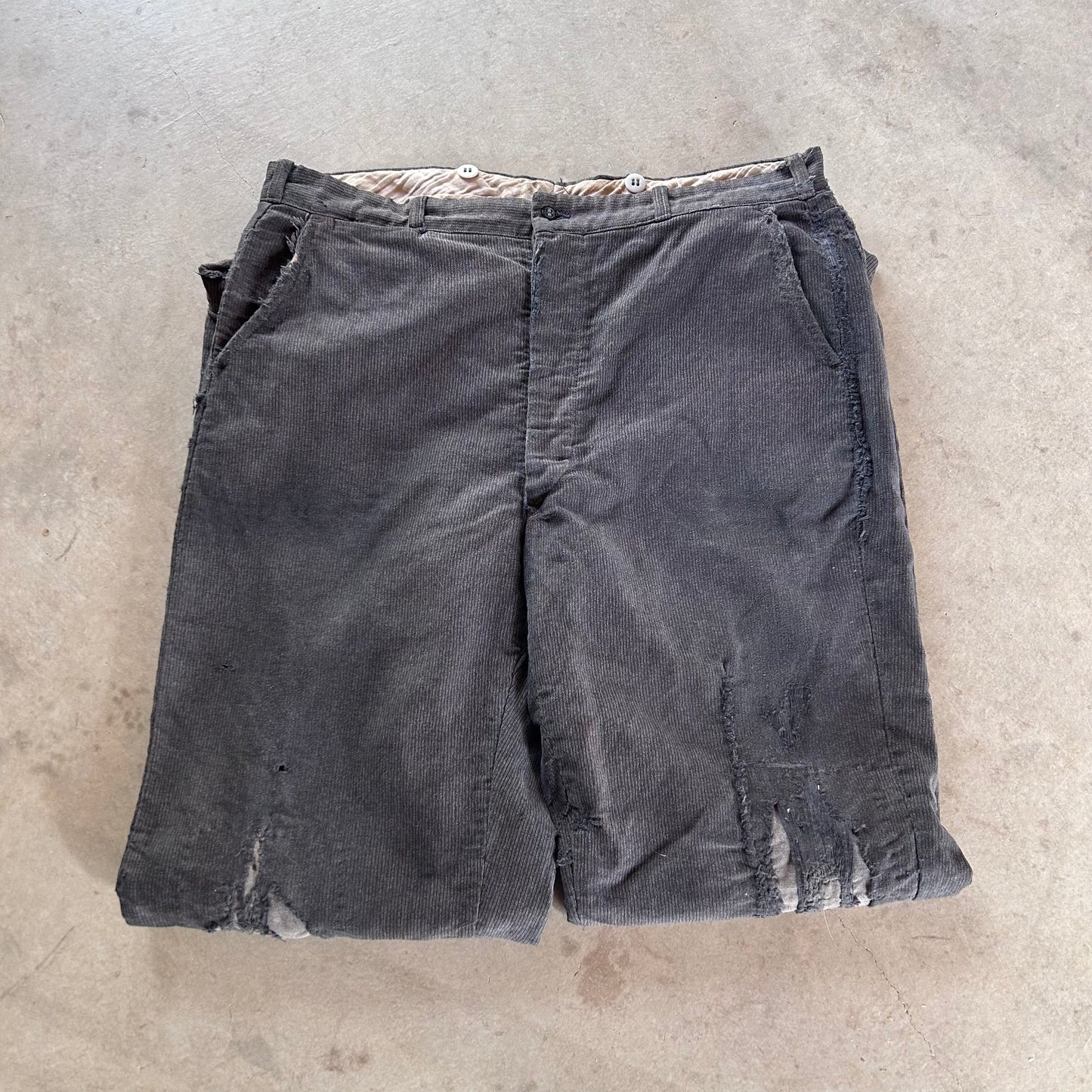 1930/40S SALT AND PEPPER REPAIRED PANTS