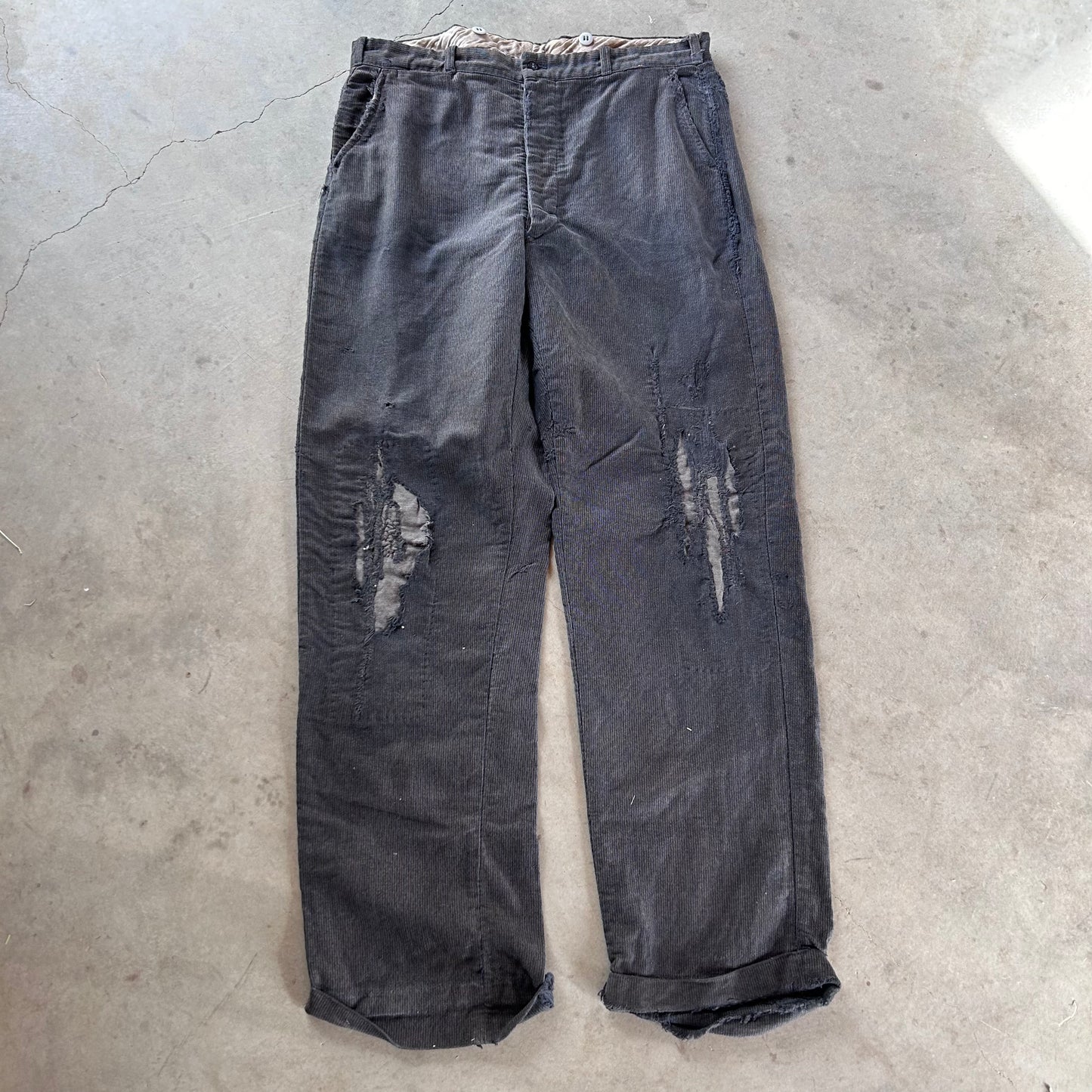 1930/40S SALT AND PEPPER REPAIRED PANTS