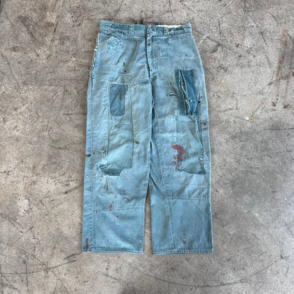 1950S REPAIRED GREEN CHINOS