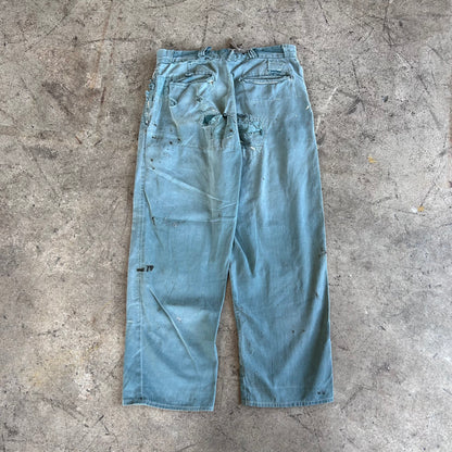 1950S REPAIRED GREEN CHINOS