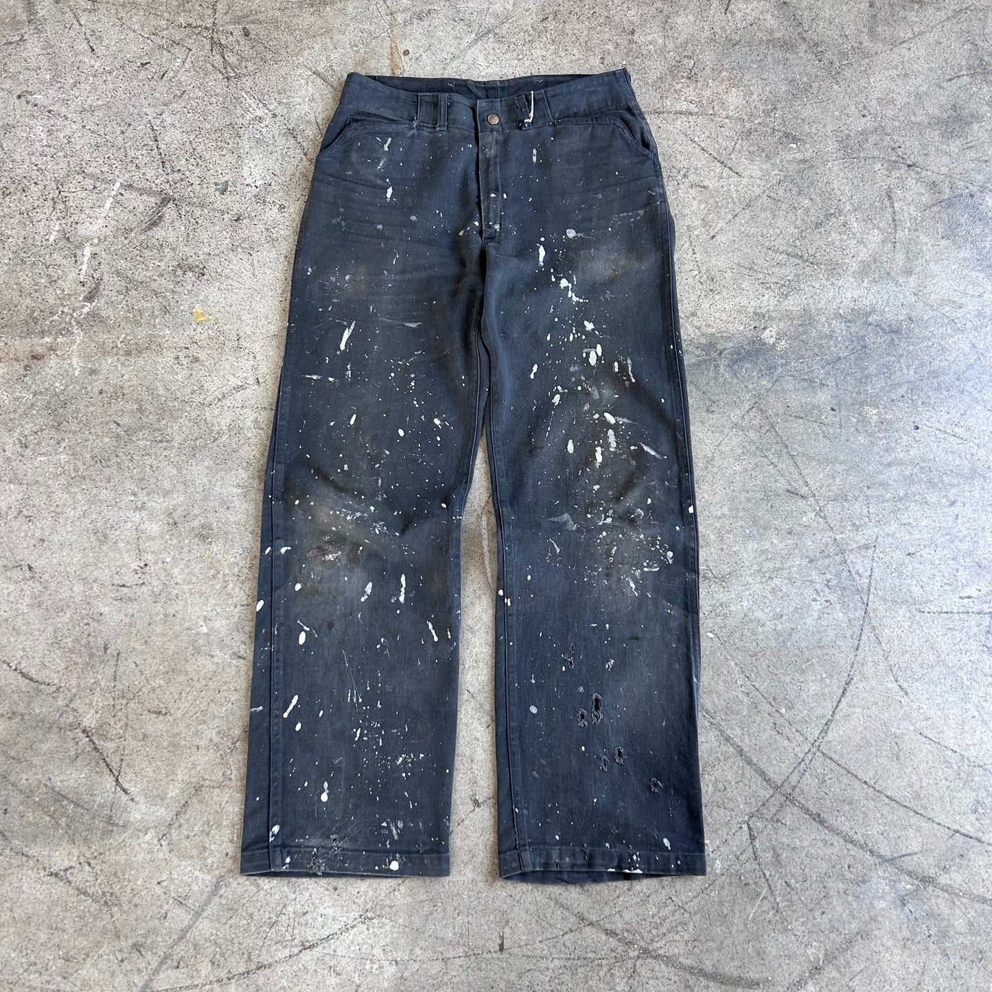 1950S BLACK WORK PAINTED JEANS