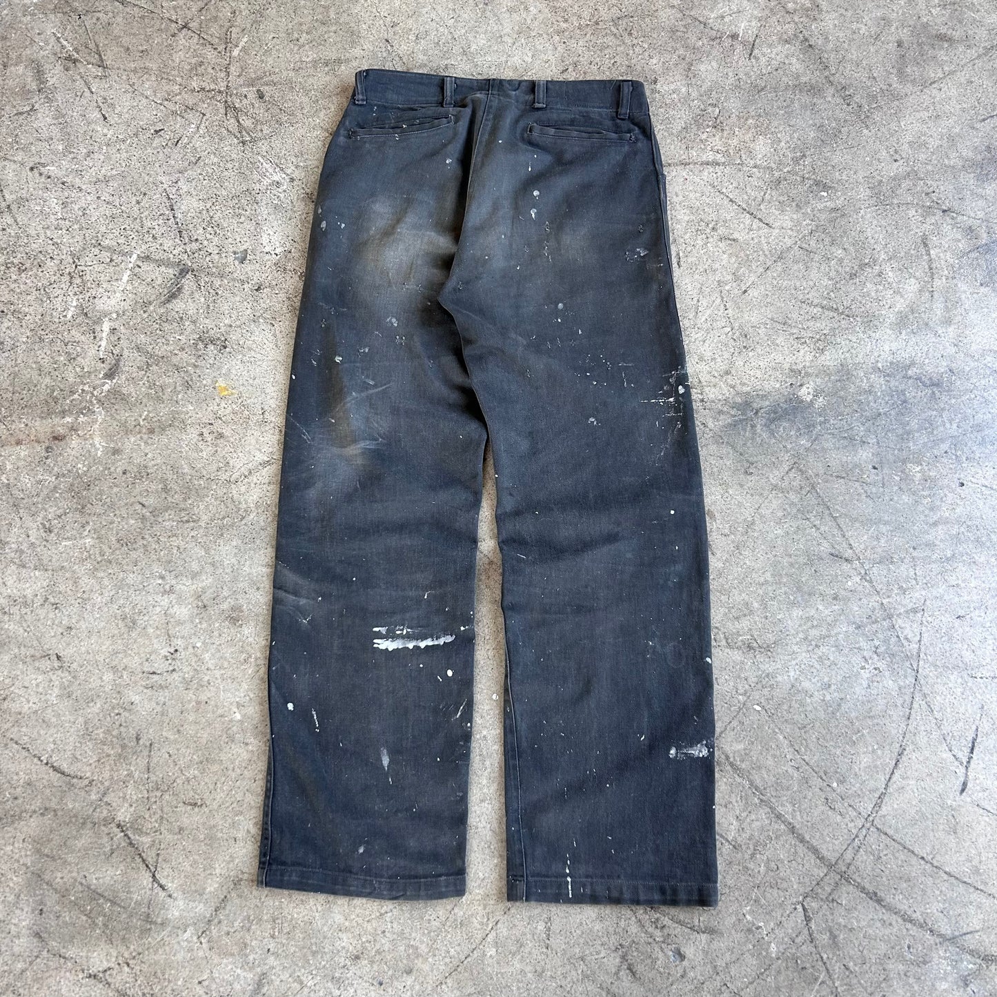 1950S BLACK WORK PAINTED JEANS