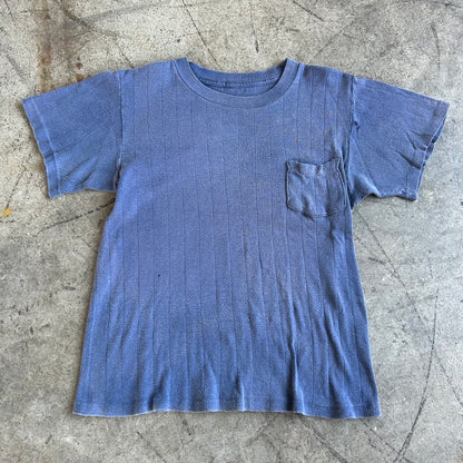 1940S RIBBED COTTON POCKET TEE