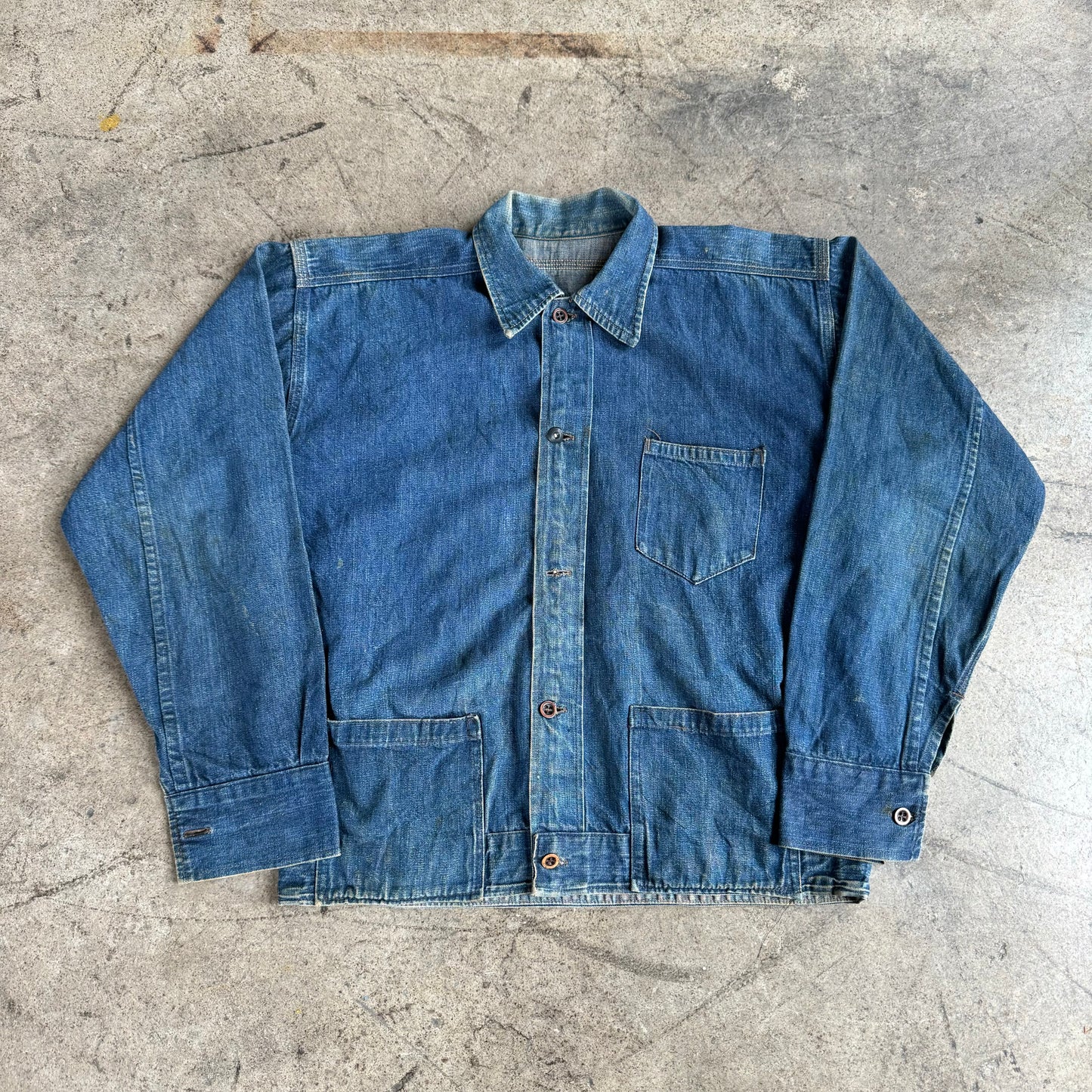 1940S 3 POCKET DENIM CHORE JACKET