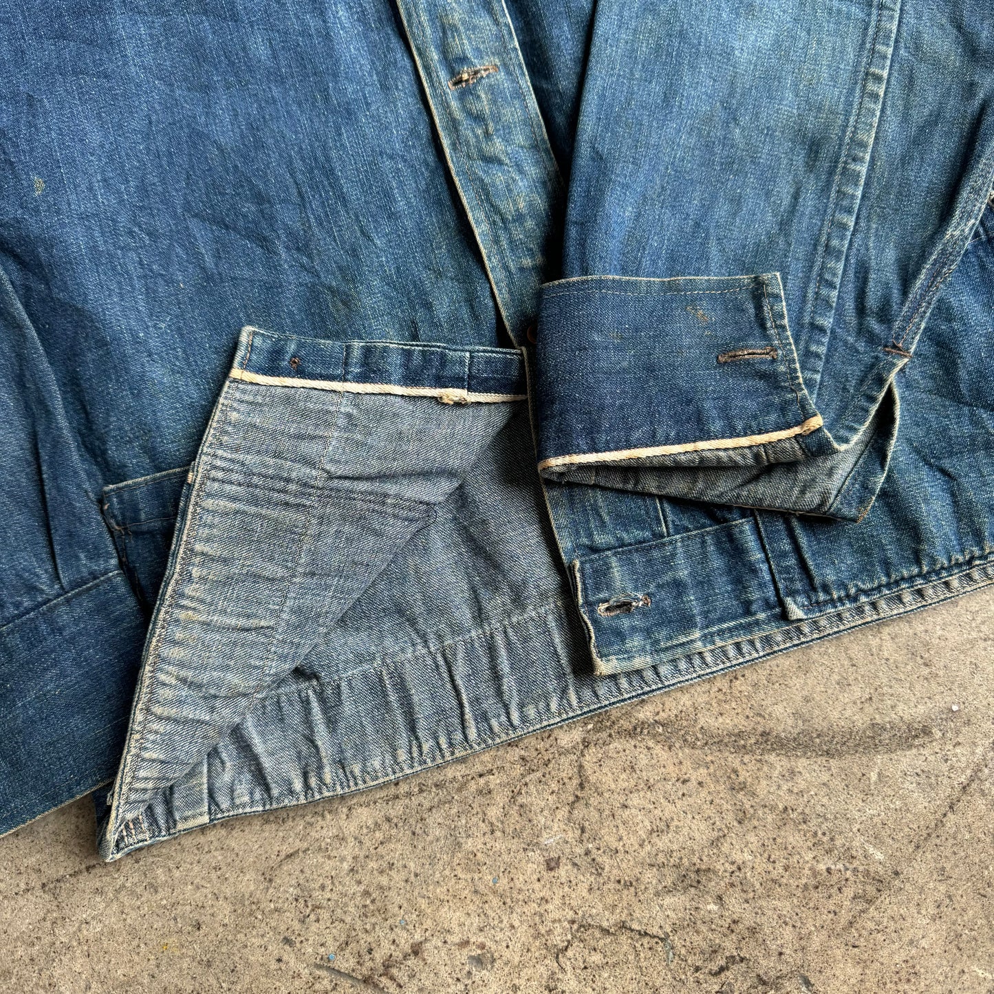 1940S 3 POCKET DENIM CHORE JACKET