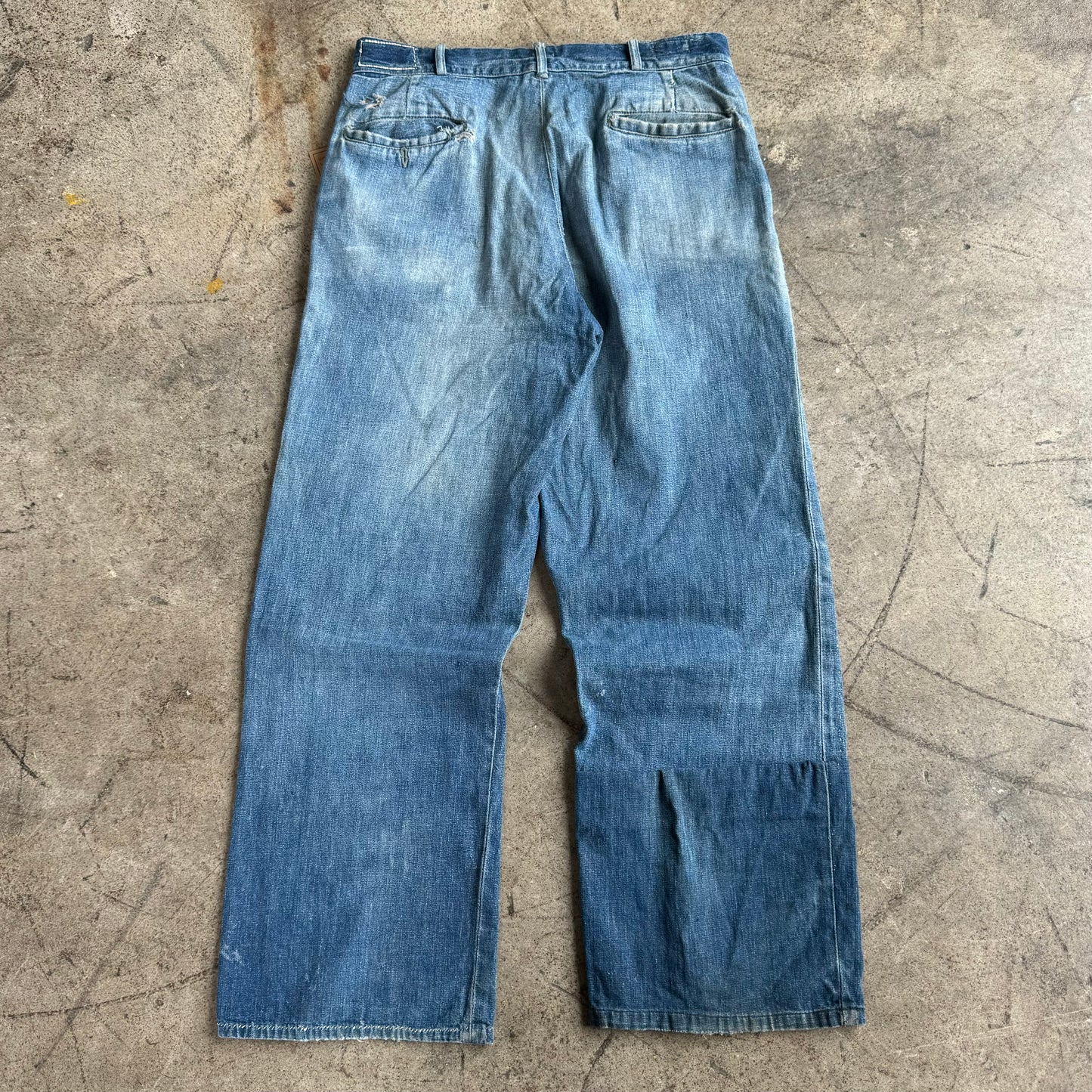 1940S POINER REPAIRED DENIM CHINOS