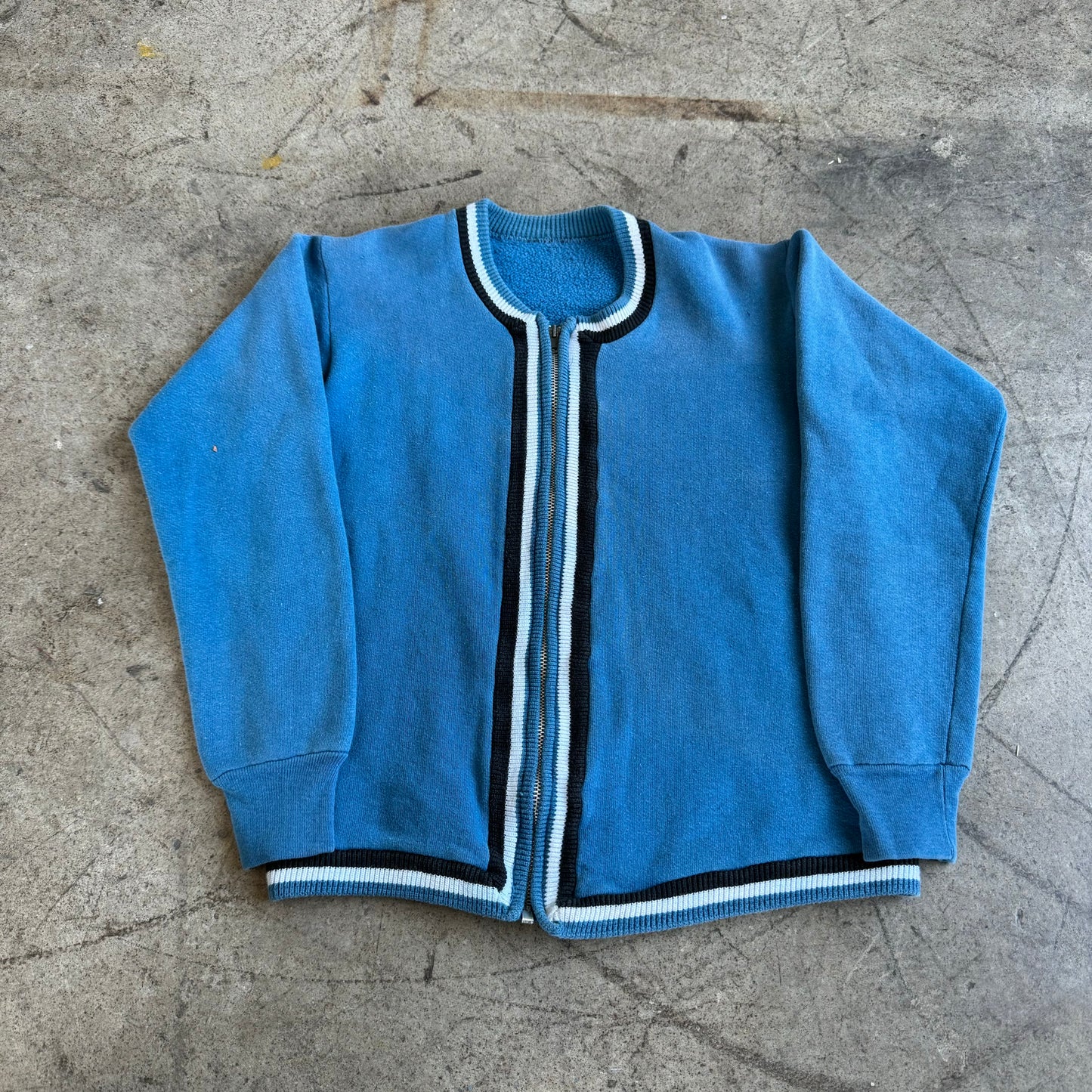 1950S 3 TONE SWEATSHIRT ZIP UP (S)