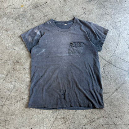 1970S FADED BLACK POCKET TEE