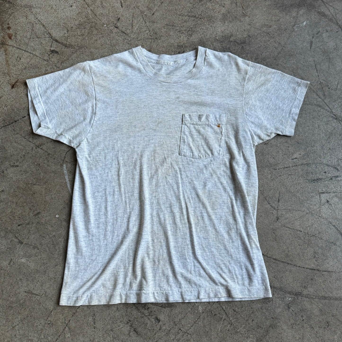 1960S HEATHER GRAY POCKET TEE