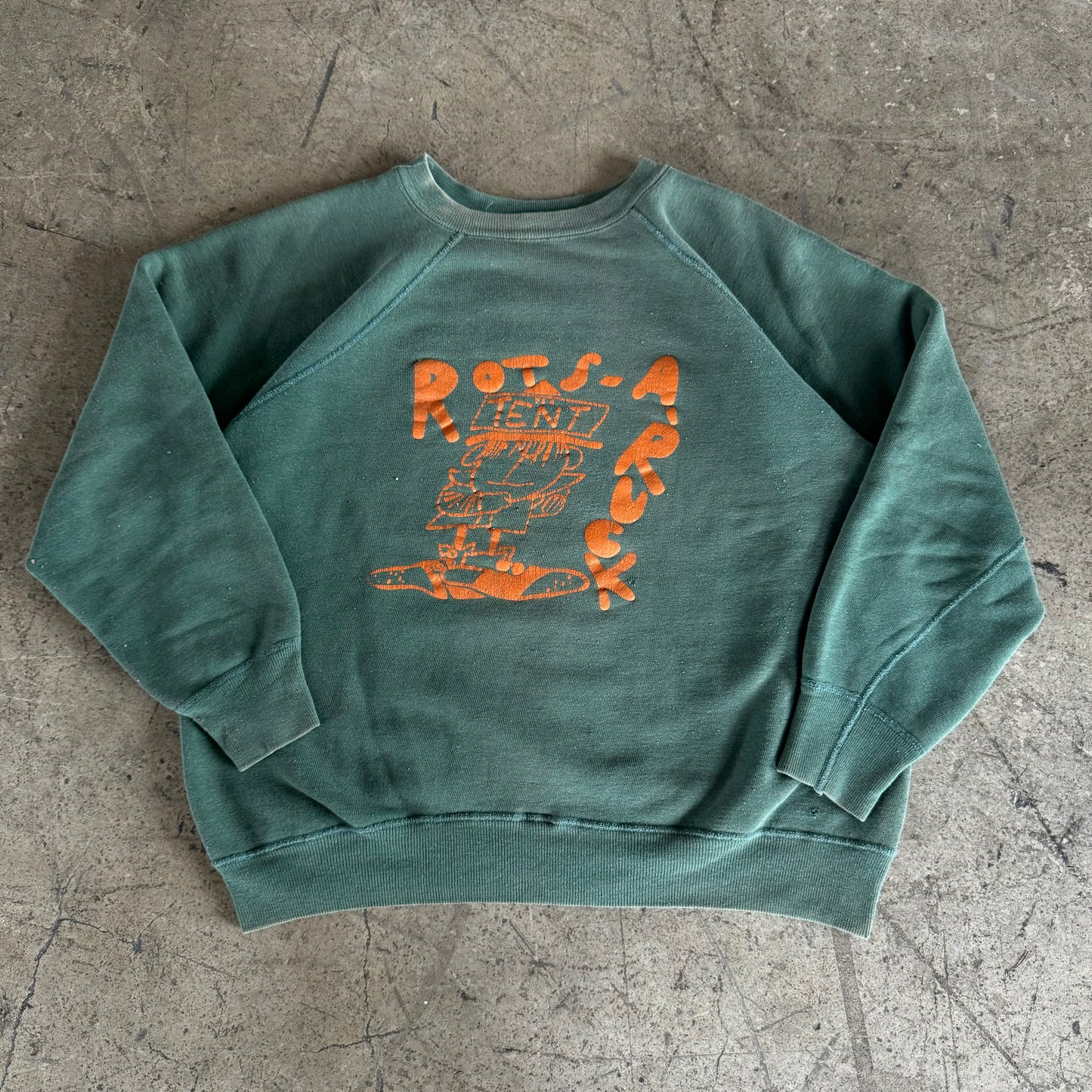 1960S GREEN PRINTED SWEATSHIRT