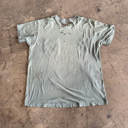 1960S THRASHED GREEN POCKET TEE