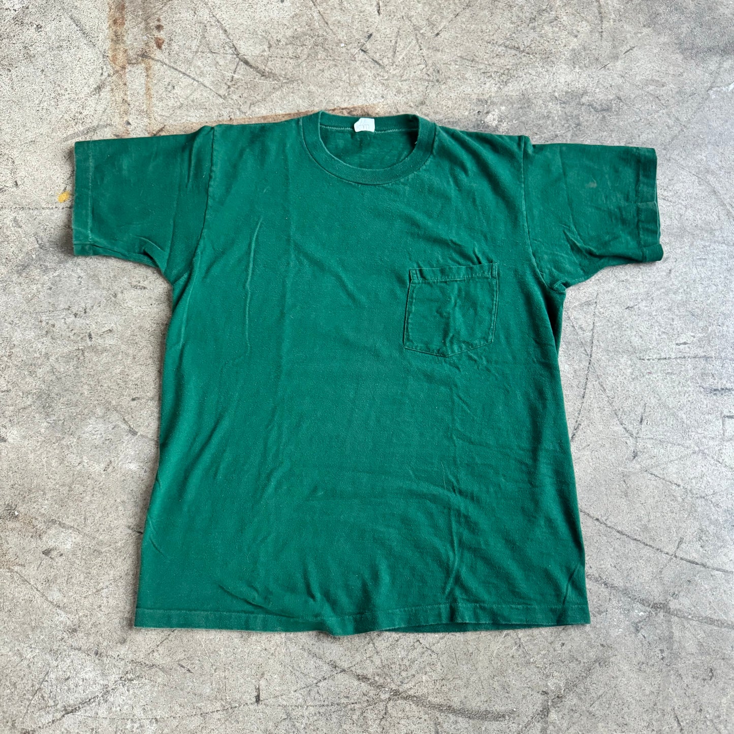 1970S GREEN POCKET TEE (L)