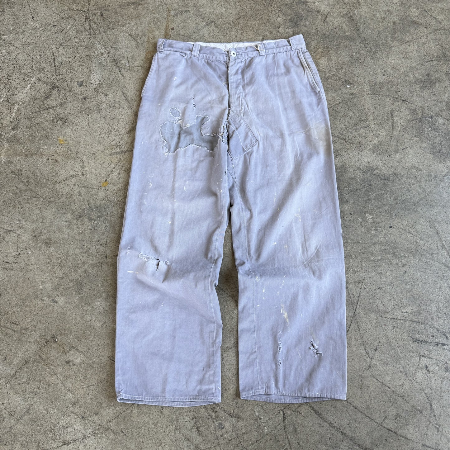 1940S GRAY REPAIRED CHINOS