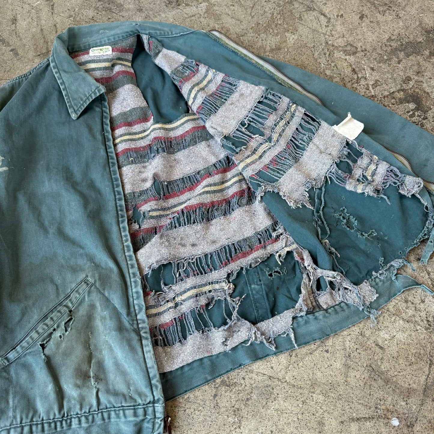 1950S THRASHED OSH-KOSH CROPPED WORK JACKET (XL)