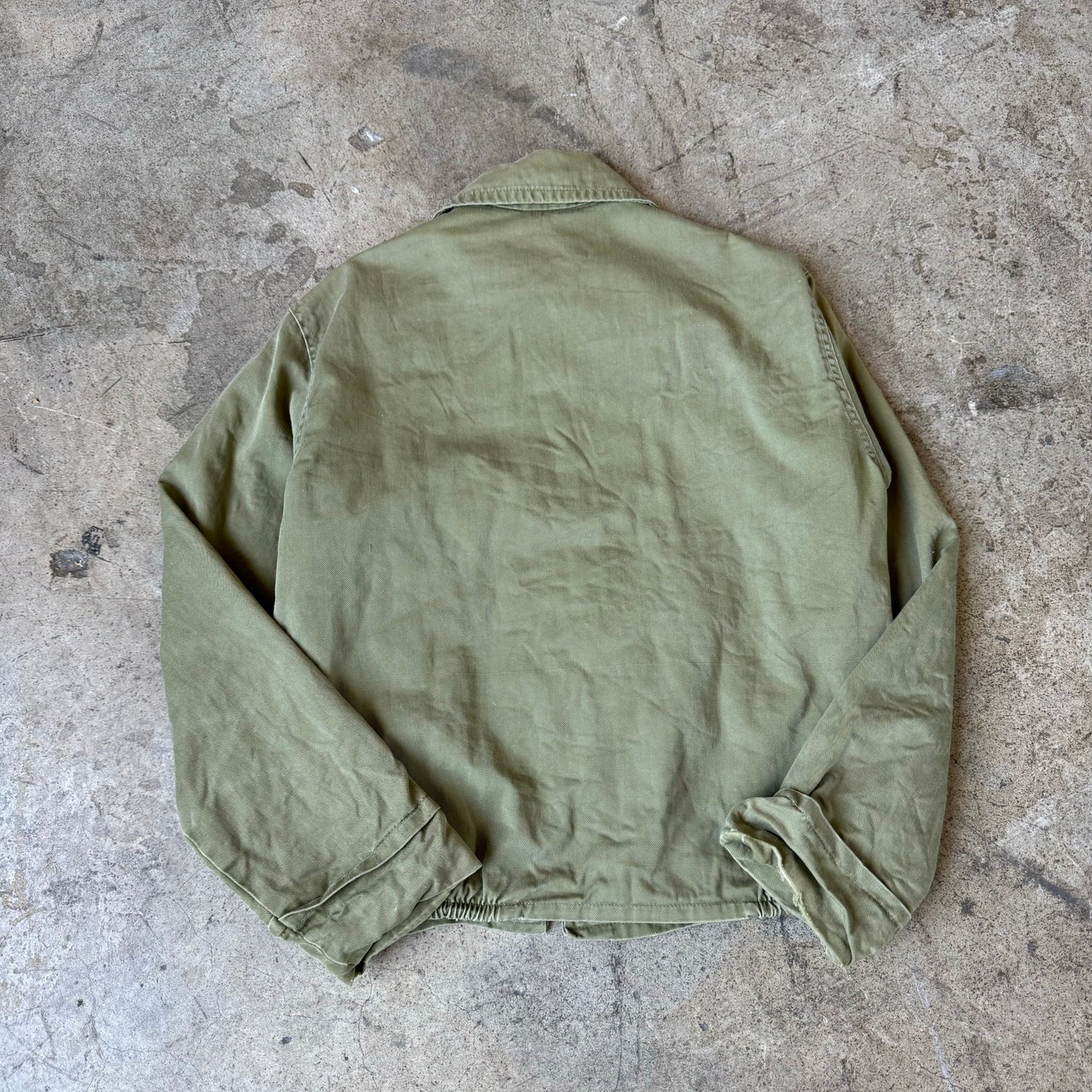 1950S 3 POCKET CROPPED GREEN WORK JACKET (S)