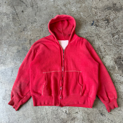 1950S FADED THERMAL ZIP-UP HOODIE