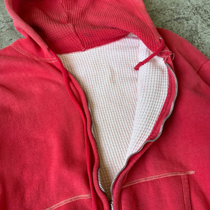 1950S FADED THERMAL ZIP-UP HOODIE