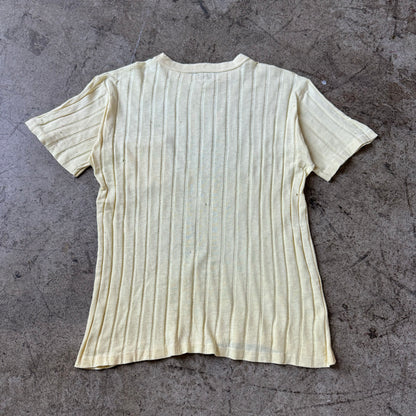 1940S HANES RIBBED POCKET TEE