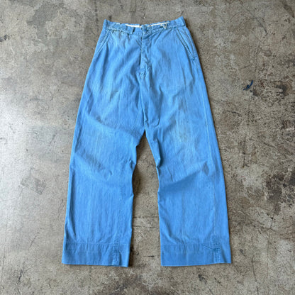 1940S BLUE HBT WIDE LEG CHINOS