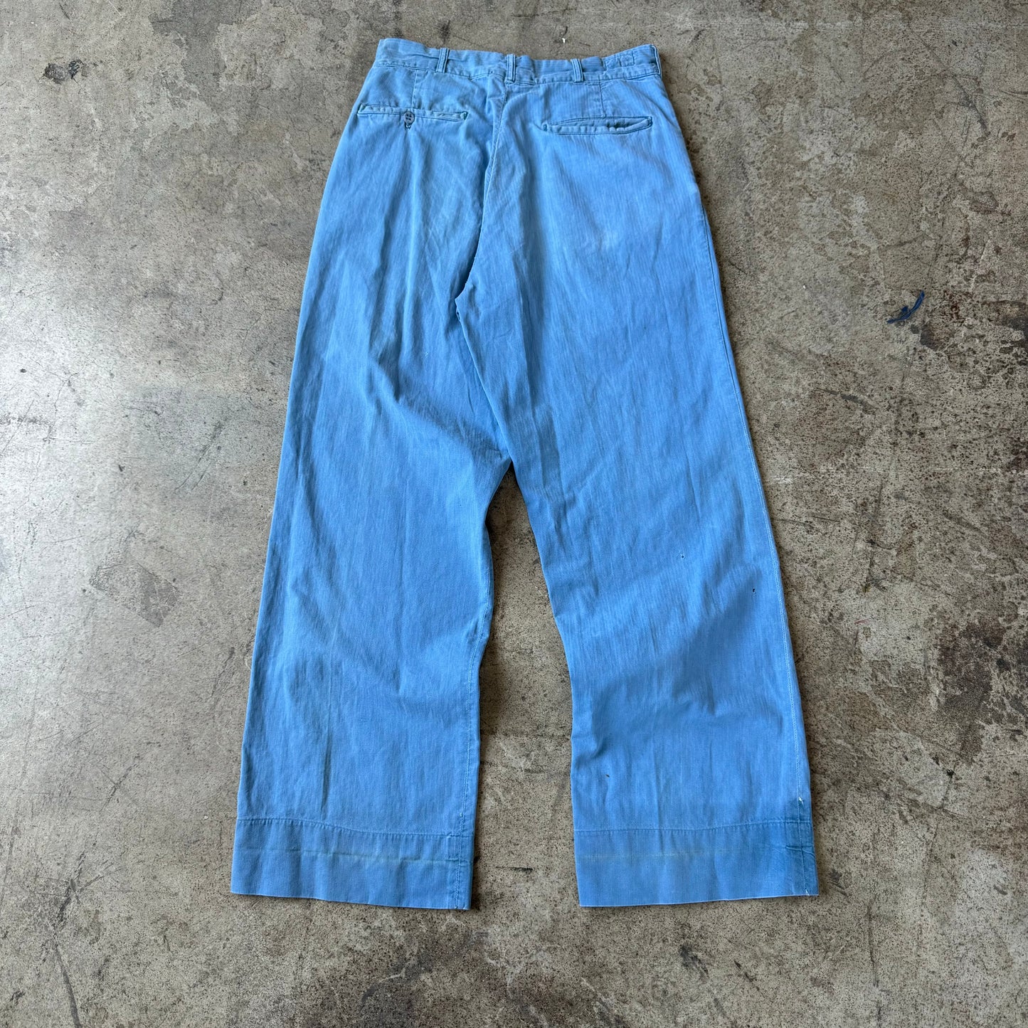 1940S BLUE HBT WIDE LEG CHINOS