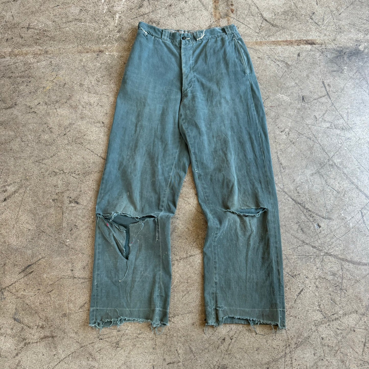 1940S GREEN BAGGY CHINOS