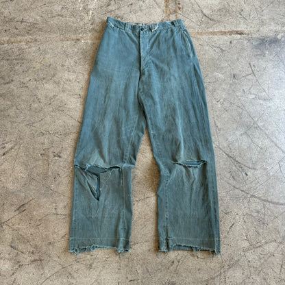 1940S GREEN BAGGY CHINOS