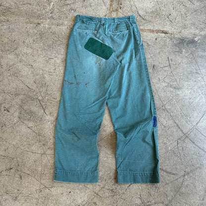 1950S PAINTED GREEN CHINOS