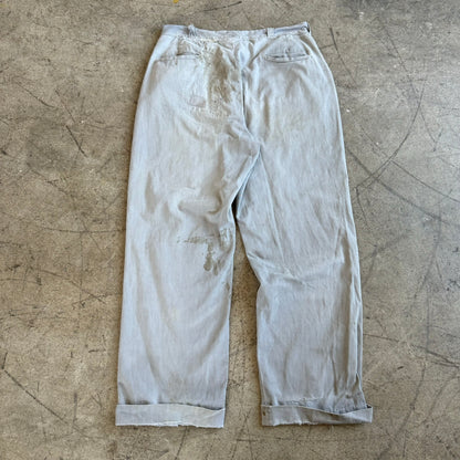 1940S REPAIRED GRAY CHINOS