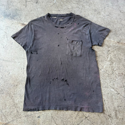 1970'S FADED BLACK POCKET TEE