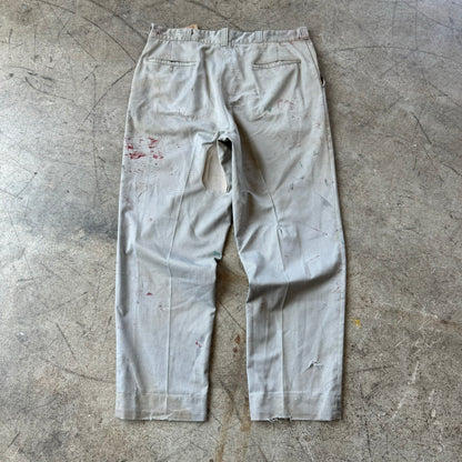 1950/60'S GREY PAINTED CHINOS (38)