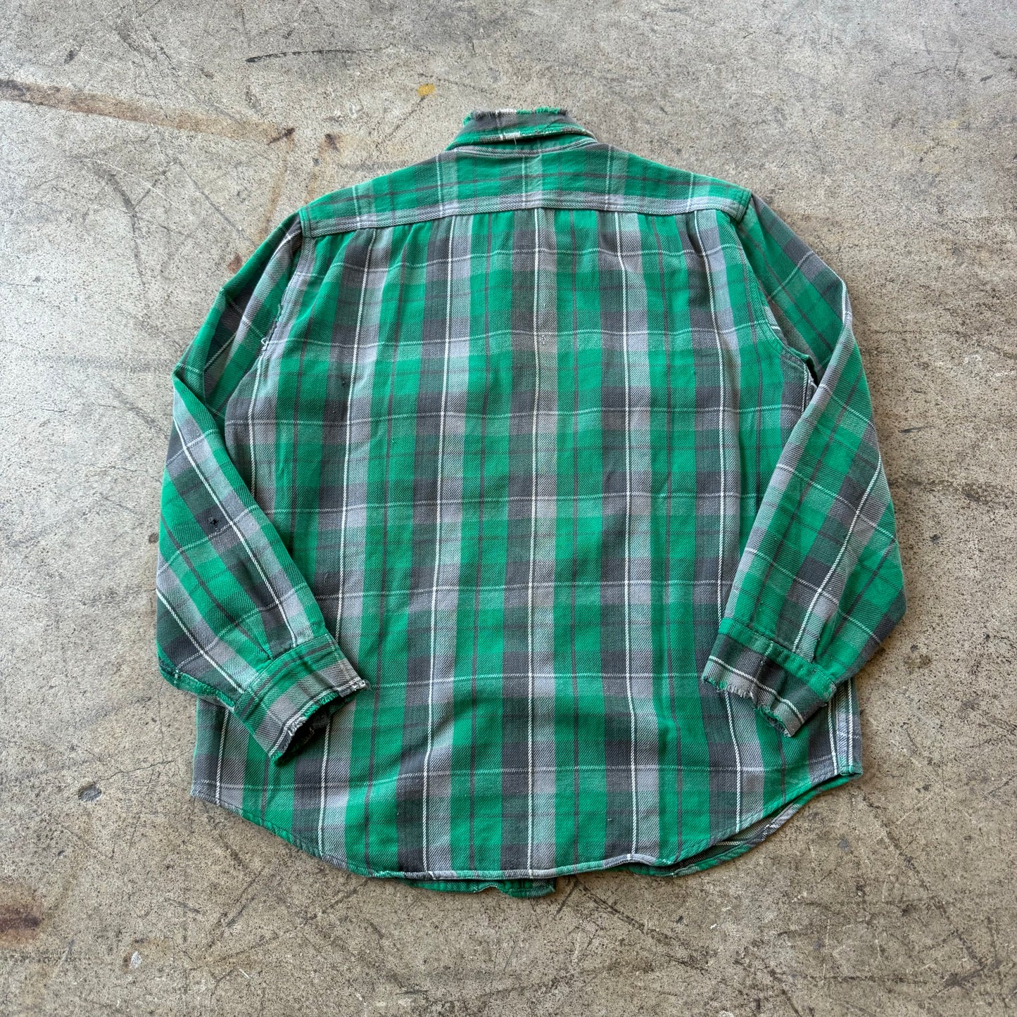 1950'S GREEN WOVEN FLANNEL