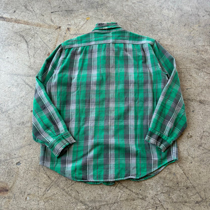 1950'S GREEN WOVEN FLANNEL