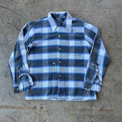 1950'S COTTON WOVEN SHADOWPLAID SHIRT